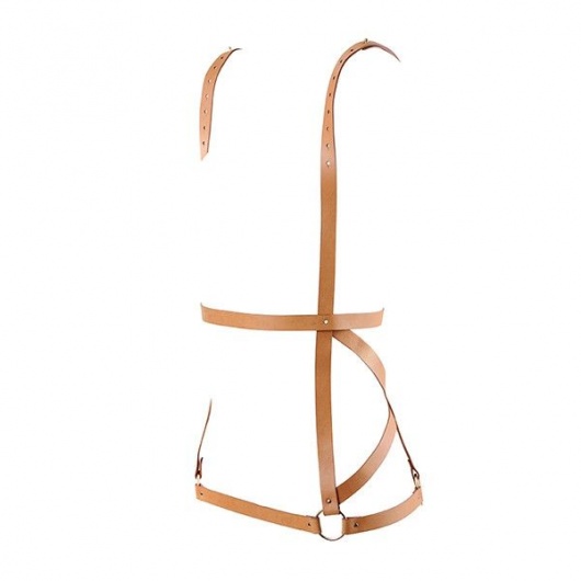 Бежевая упряжь ARROW DRESS HARNESS - Bijoux Indiscrets - купить с доставкой в Ростове-на-Дону