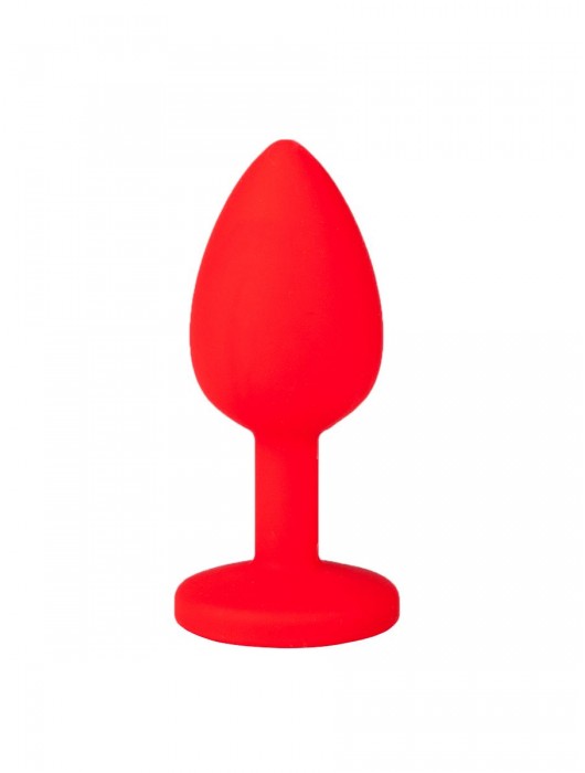 Красная анальная втулка с красным кристаллом - 7,3 см. - Джага-Джага - купить с доставкой в Ростове-на-Дону