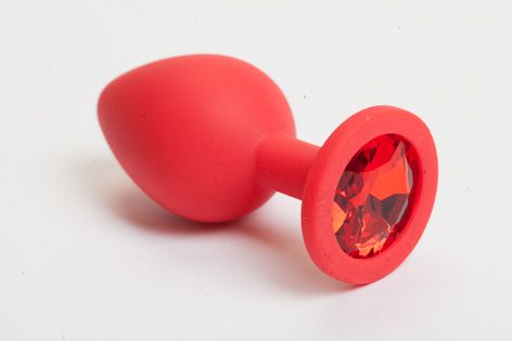 Красная анальная втулка с красным кристаллом - 7,3 см. - Джага-Джага - купить с доставкой в Ростове-на-Дону