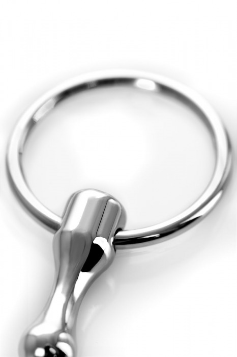 Серебристый фигурный уретральный плаг с кольцом в основании Metal - 18 см. - ToyFa - купить с доставкой в Ростове-на-Дону