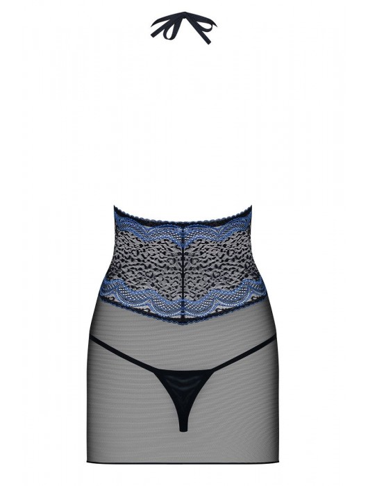 Облегающая сорочка с контрастным узором в виде волн - Obsessive купить с доставкой