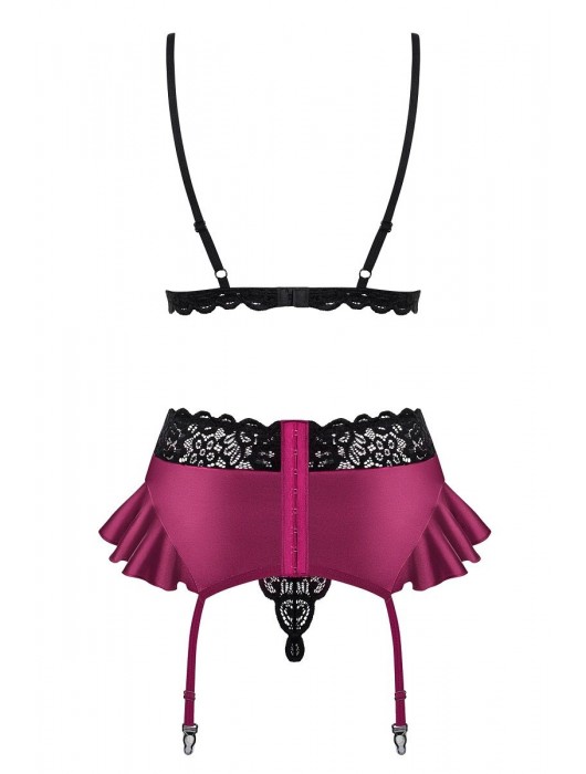 Яркий комплект из 3 предметов с отделкой кружевом - Obsessive купить с доставкой