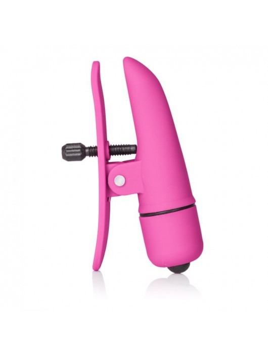 Розовые зажимы на соски с вибрацией Nipple Play Nipplettes - California Exotic Novelties - купить с доставкой в Ростове-на-Дону