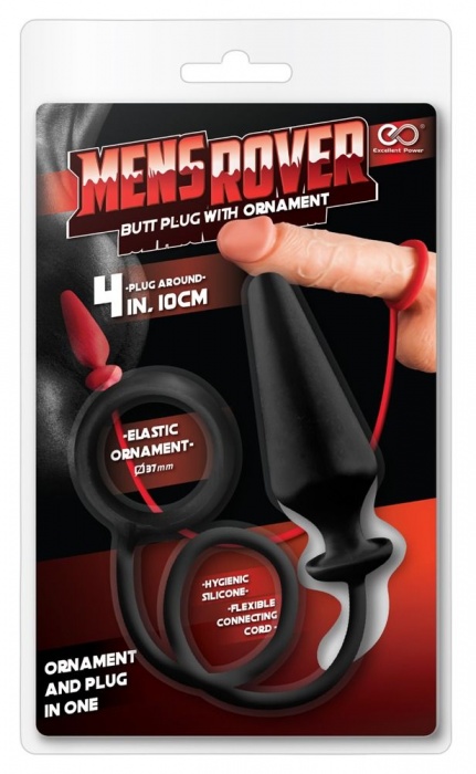 Чёрное эрекционное кольцо с анальным плагом Mens Rover - NMC - в Ростове-на-Дону купить с доставкой