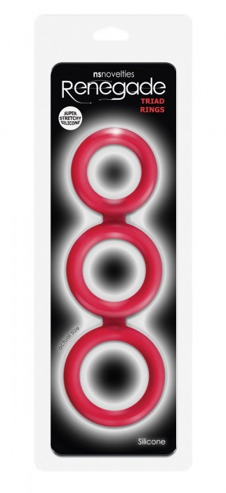 Красное тройное эрекционное кольцо Triad Cock Ring - NS Novelties - в Ростове-на-Дону купить с доставкой