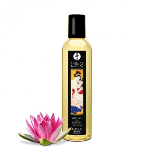 Массажное масло с ароматом цветков лотоса Amour Sweet Lotus - 250 мл. - Shunga - купить с доставкой в Ростове-на-Дону