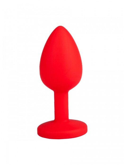 Красная анальная втулка с малиновым кристаллом - 7,3 см. - Джага-Джага - купить с доставкой в Ростове-на-Дону