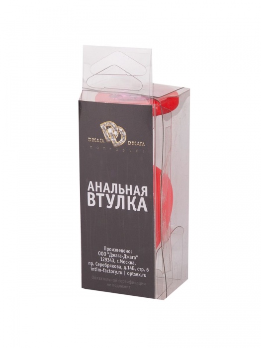 Красная анальная втулка с малиновым кристаллом - 7,3 см. - Джага-Джага - купить с доставкой в Ростове-на-Дону