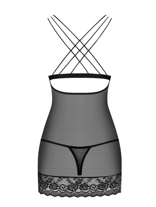 Облегающая сорочка с перекрёстными бретелями на спинке - Obsessive купить с доставкой