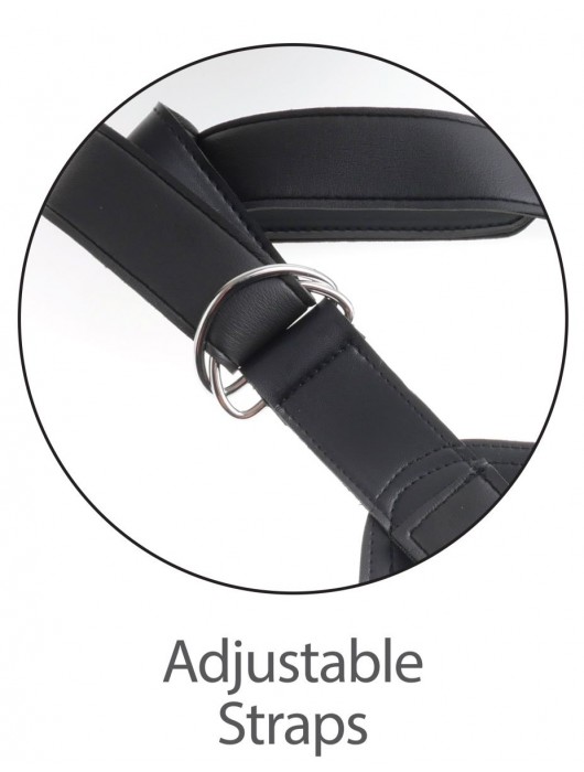 Кофейный сдвоенный поясной страпон Strap-On Harness with 7  Two Cocks One Hole - 19,1 см. - Pipedream - купить с доставкой в Ростове-на-Дону