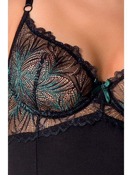 Роскошный корсаж с двухцветным кружевным лифом Floris (большой размер) - Passion купить с доставкой