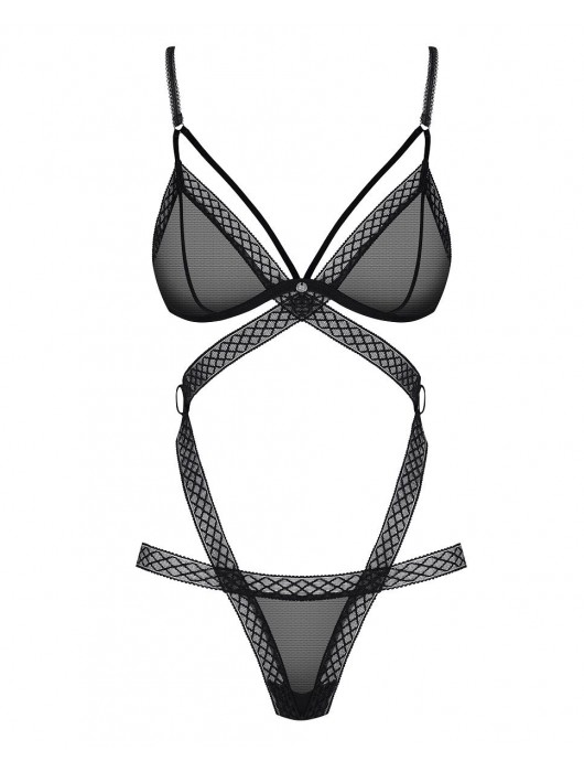 Полупрозрачный тедди с ромбовидным узором на лентах - Obsessive купить с доставкой