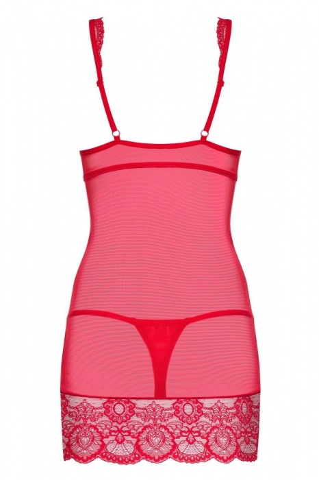 Полупрозрачная облегающая сорочка с лифом на косточках - Obsessive купить с доставкой