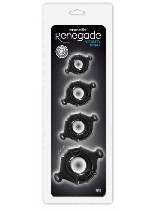 Набор черных эрекционных колец Vitality Rings разного диаметра - NS Novelties - в Ростове-на-Дону купить с доставкой
