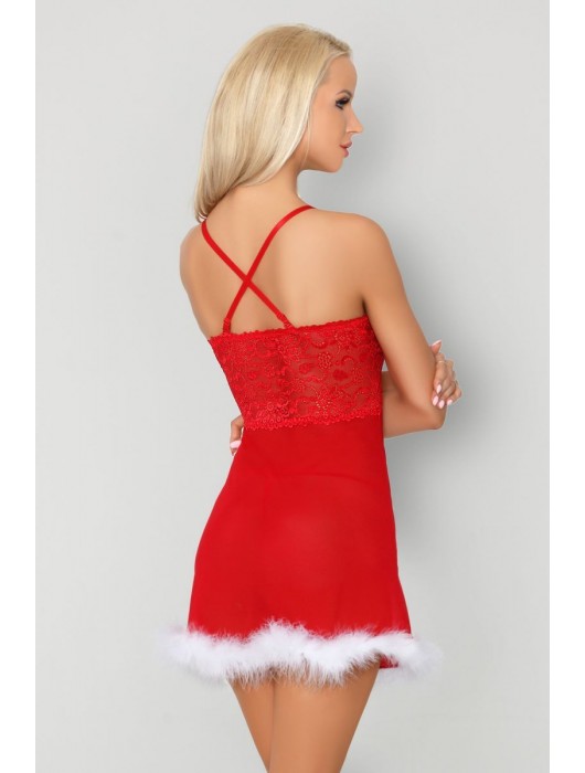 Соблазнительная сорочка Ayanda с меховой опушкой - Livia Corsetti купить с доставкой