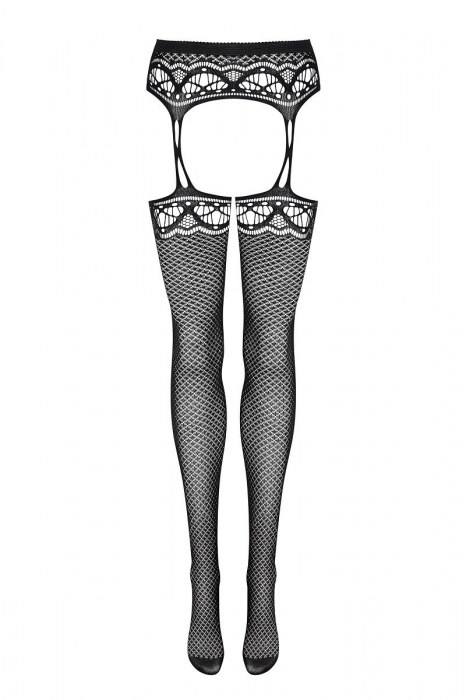 Эффектные чулки на поясе с ромбовидным узором - Obsessive купить с доставкой