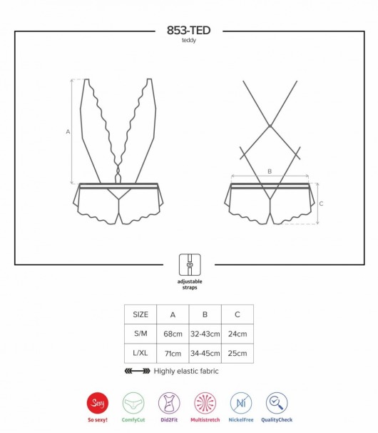 Оригинальное кружевное боди - Obsessive купить с доставкой