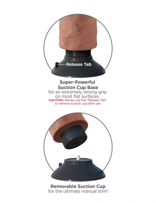 Большой реалистичный вибромассажер-мулат на присоске 9  Vibrating Cock - 24,8 см. - Pipedream