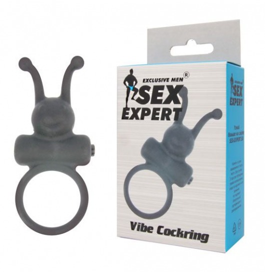 Чёрное эрекционное кольцо в форме букашки с вибрацией - Sex Expert - в Ростове-на-Дону купить с доставкой