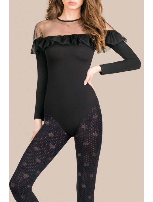 Фантазийные колготки Ellen с вензелями и точками - Gabriella купить с доставкой