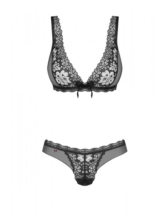 Чарующий комплект белья из цветочного кружева - Obsessive купить с доставкой