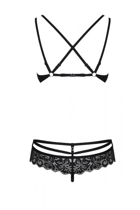 Секси-комплект из нежного цветочного кружева с тоненькими бретелями - Obsessive купить с доставкой