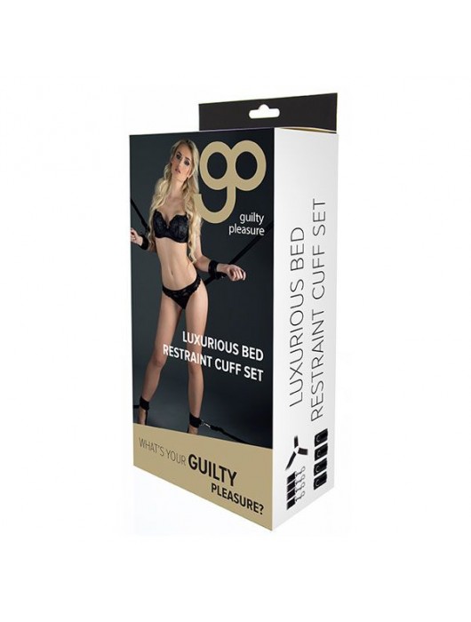 Комплект наручников и поножей LUXURIOUS BED RESTRAINT CUFF SET - Blush Novelties - купить с доставкой в Ростове-на-Дону