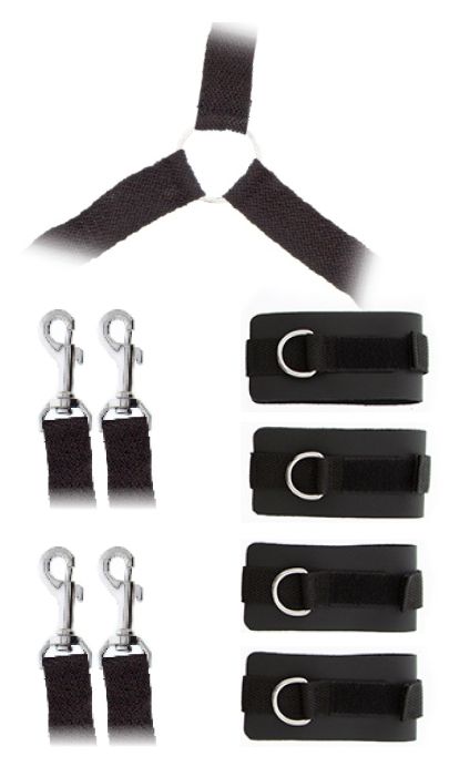 Комплект наручников и поножей LUXURIOUS BED RESTRAINT CUFF SET - Blush Novelties - купить с доставкой в Ростове-на-Дону