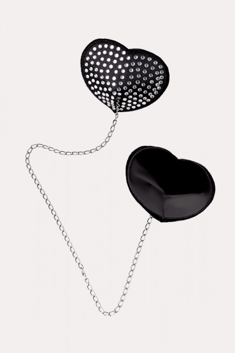 Обольстительные пэстис в форме сердец со стразами и цепочкой - Erolanta купить с доставкой