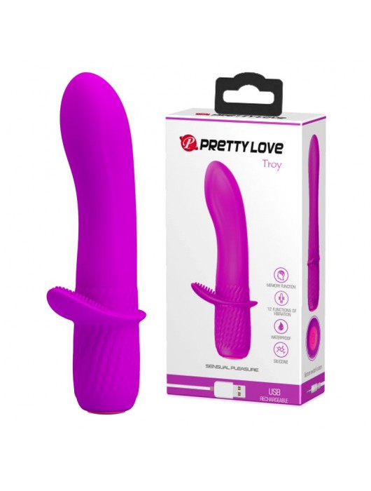 Лиловый вибростимулятор Troy - 15 см. - Baile