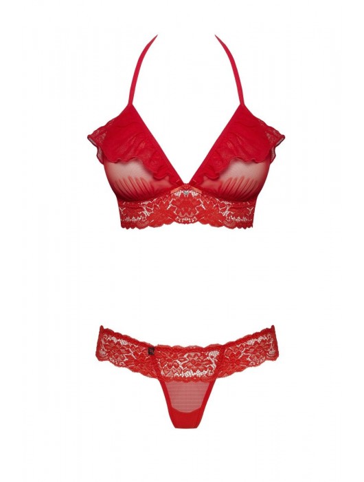 Обольстительный комплект белья с оборкой на лифе - Obsessive купить с доставкой