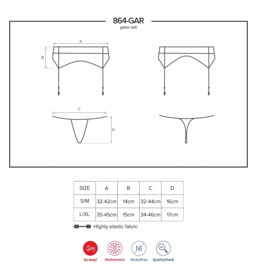 Обольстительный пояс для чулок - Obsessive купить с доставкой