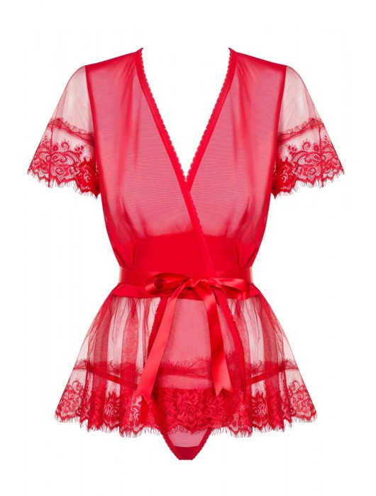 Востихительный пеньюар с атласными лентами - Obsessive купить с доставкой