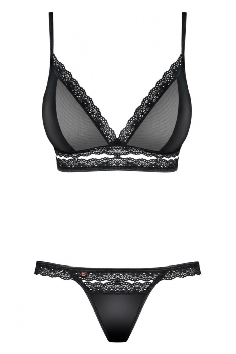 Кружевной комплект белья с атласными вставками - Obsessive купить с доставкой