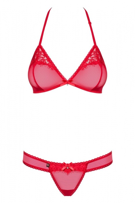 Полупрозрачный кружевной комплект белья - Obsessive купить с доставкой