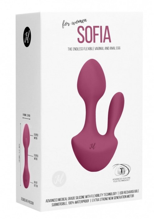 Розовый анально-вагинальный вибратор Sofia - 13 см. - Shots Media BV