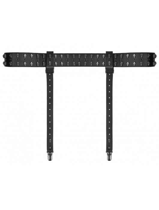 Черный пояс с гартерами и черепами - Shots Media BV купить с доставкой