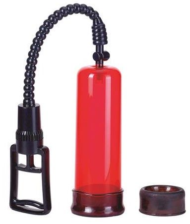 Вакуумная помпа с двумя сменными насадками NEW STAY HARD PUMP CLEAR RED - Seven Creations - в Ростове-на-Дону купить с доставкой