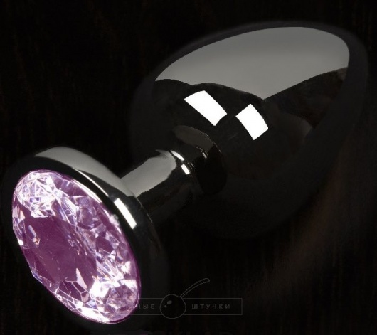 Графитовая анальная пробка с розовым кристаллом - 6 см. - Пикантные штучки - купить с доставкой в Ростове-на-Дону