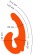 Оранжевый анатомический страпон с вибрацией - Главсексмаг - купить с доставкой в Ростове-на-Дону