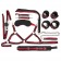 Черно-красный набор БДСМ: наручники, оковы, ошейник с поводком, кляп, маска, плеть, лиф - Bior toys - купить с доставкой в Ростове-на-Дону