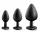 Набор черных анальных пробок с красным кристаллом-сердечком Bling Plugs Training Kit - Blush Novelties - купить с доставкой в Ростове-на-Дону
