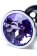 Серебристая конусовидная анальная пробка с фиолетовым кристаллом - 7 см. - ToyFa - купить с доставкой в Ростове-на-Дону