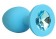 Голубая силиконовая анальная пробка с голубым кристаллом - 9,5 см. - Bior toys - купить с доставкой в Ростове-на-Дону