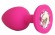 Ярко-розовая анальная пробка с прозрачным кристаллом - 9,5 см. - Bior toys - купить с доставкой в Ростове-на-Дону