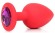 Красная анальная пробка с фиолетовым кристаллом - 9,5 см. - Bior toys - купить с доставкой в Ростове-на-Дону