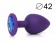 Фиолетовая анальная пробка с синим кристаллом - 9,5 см. - Bior toys - купить с доставкой в Ростове-на-Дону