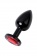 Черный анальный плаг с кристаллом красного цвета - 7,2 см. - ToyFa - купить с доставкой в Ростове-на-Дону