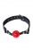 Красный кляп-шарик на черном регулируемом ремешке - Штучки-дрючки - купить с доставкой в Ростове-на-Дону