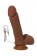 Коричневый вибратор-реалистик на присоске с пультом ДУ - 21 см. - ToyFa купить в Ростове-на-Дону с доставкой в Orgasmix.ru Коричневый вибратор-реалистик на присоске с пультом ДУ - 21 см. - ToyFa